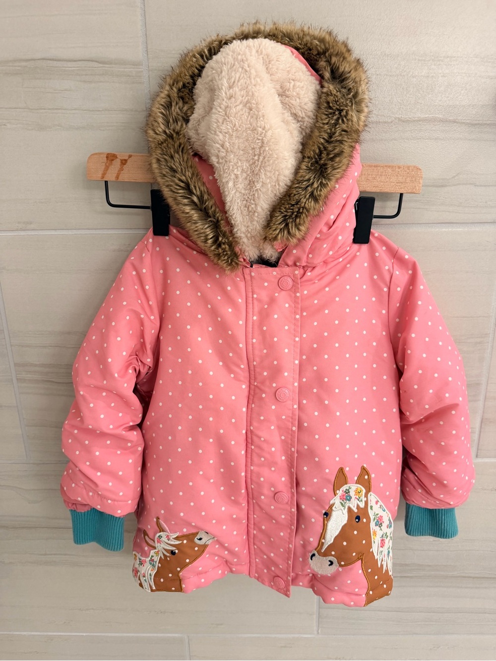 Mini Boden Horse appliqué Winter Jacket